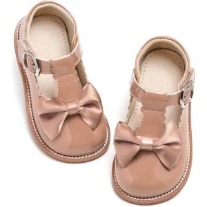 Kiderence Girls Flat Dress Shoes School Oxfords Marry Jane (Toddler/Little Kids)(Ck331 Deep Apricot)