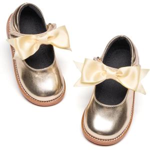 Kiderence Girls Flat Dress Shoes School Oxfords Marry Jane (Toddler/Little Kids)(F637 Gold)