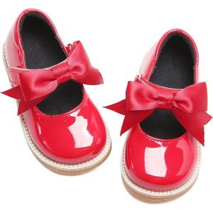 Kiderence Girls Flat Dress Shoes School Oxfords Marry Jane (Toddler/Little Kids)(F637 Red)