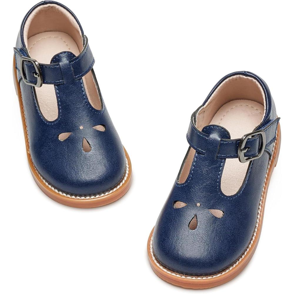 imageKiderence Girls Flat Dress Shoes School Oxfords Marry Jane ToddlerLittle KidsC X01 Navy Blue