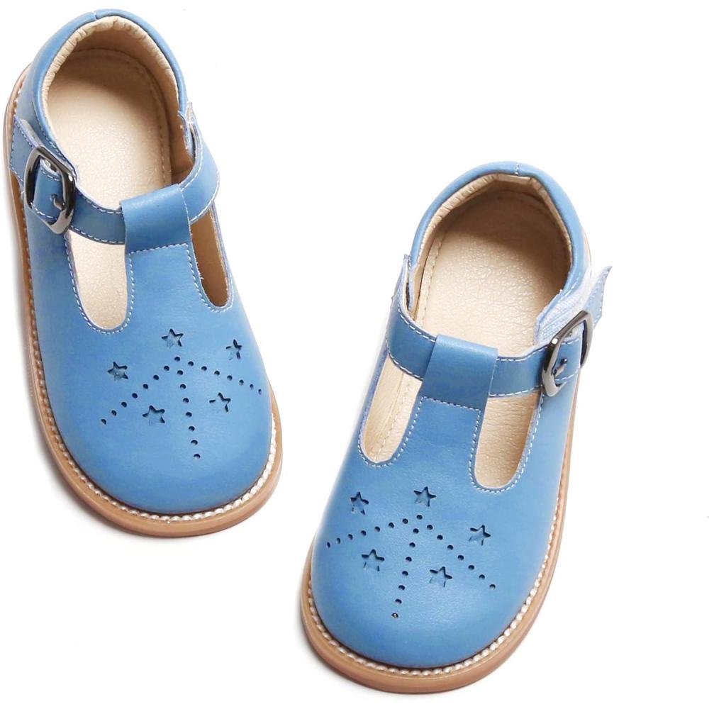 imageKiderence Girls Flat Dress Shoes School Oxfords Marry Jane ToddlerLittle KidsC X02 Blue