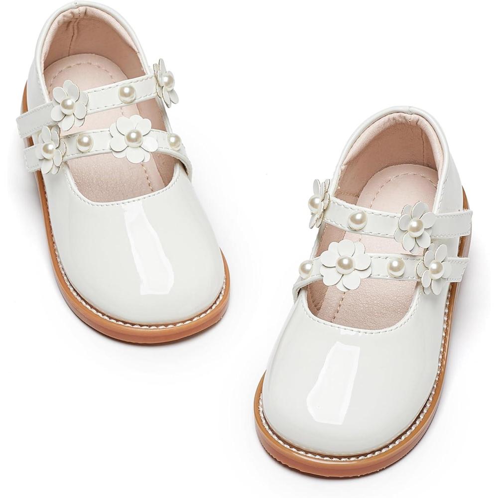 imageKiderence Girls Flat Dress Shoes School Oxfords Marry Jane ToddlerLittle KidsCk508 White