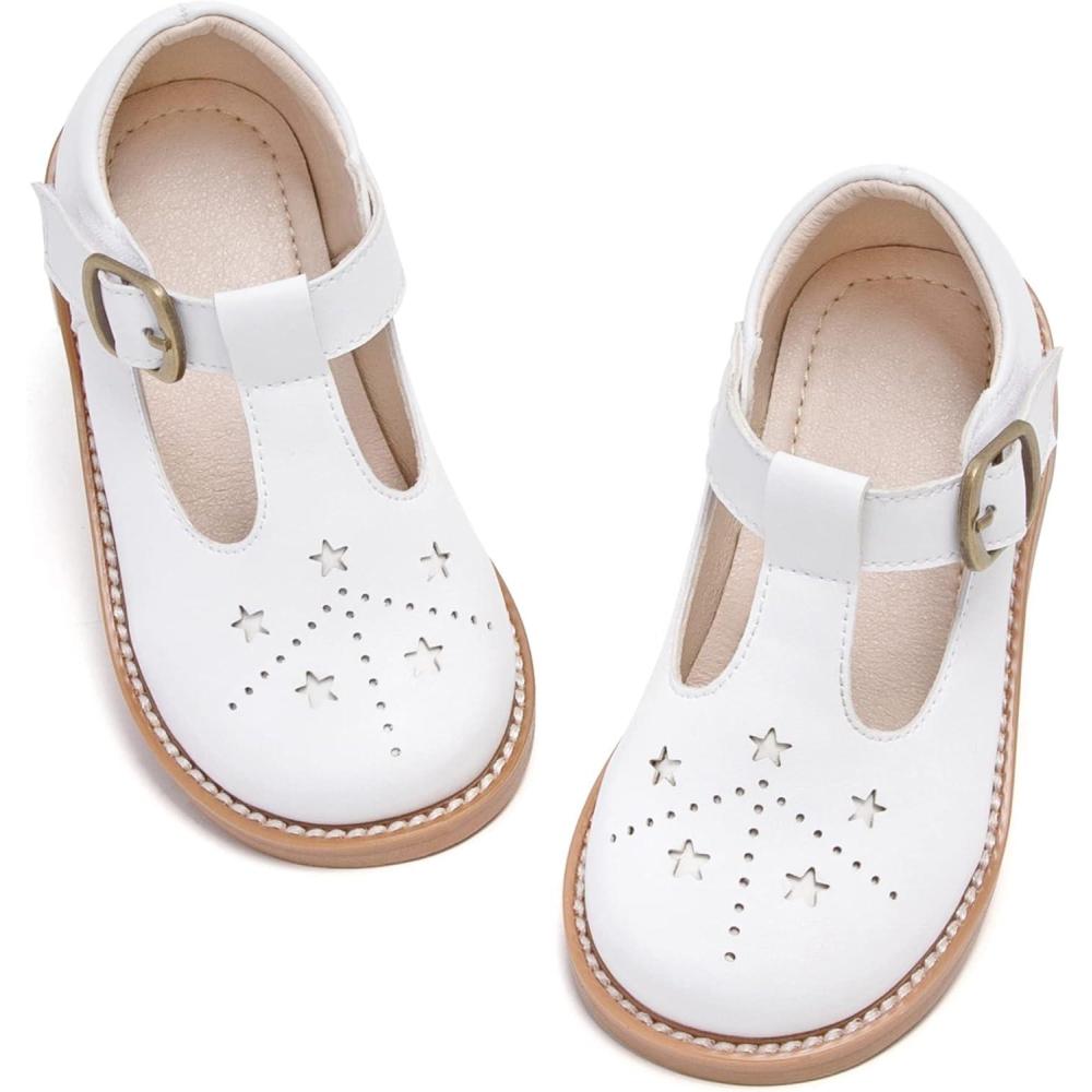 imageKiderence Girls Flat Dress Shoes School Oxfords Marry Jane ToddlerLittle KidsCx02 White