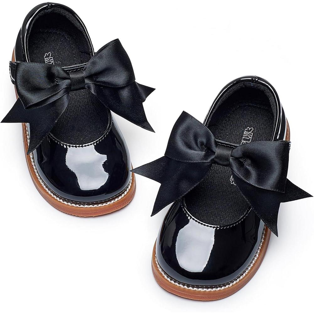imageKiderence Girls Flat Dress Shoes School Oxfords Marry Jane ToddlerLittle KidsF637 Black