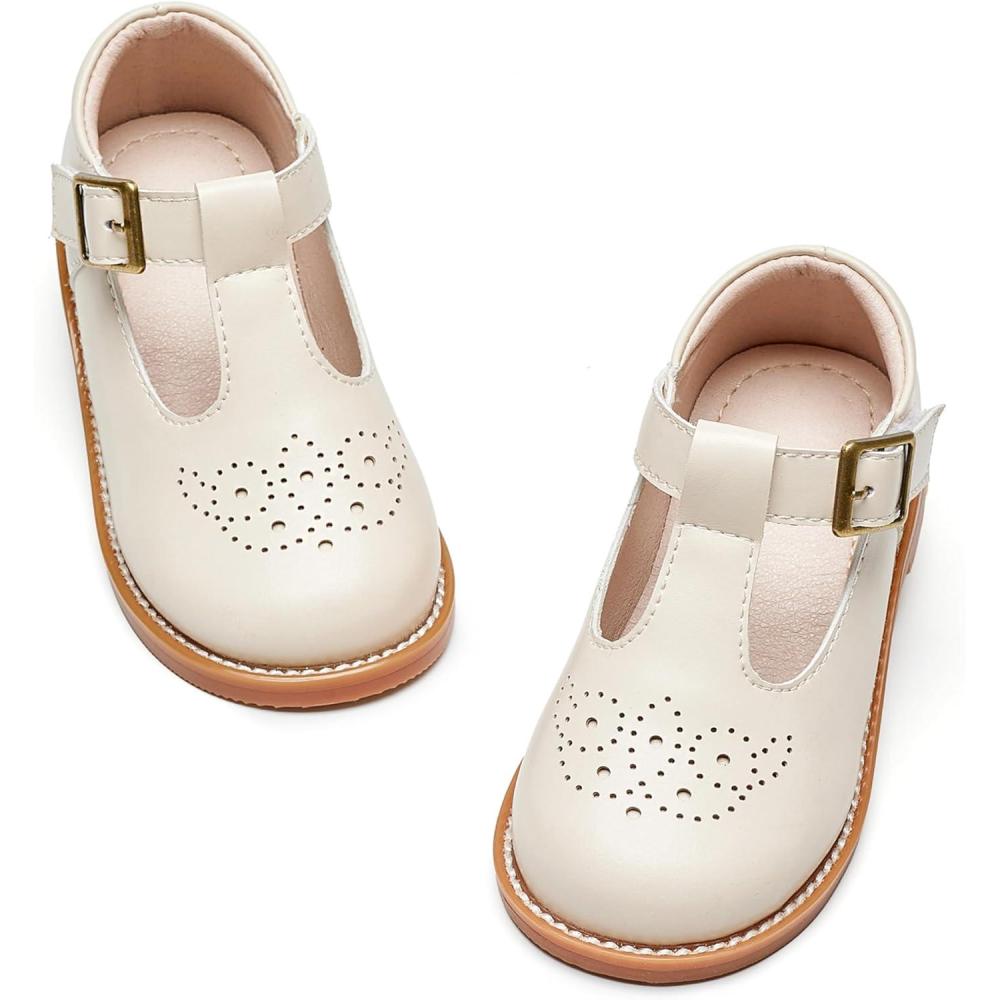imageKiderence Girls Flat Dress Shoes School Oxfords Marry Jane ToddlerLittle KidsF646 Off White