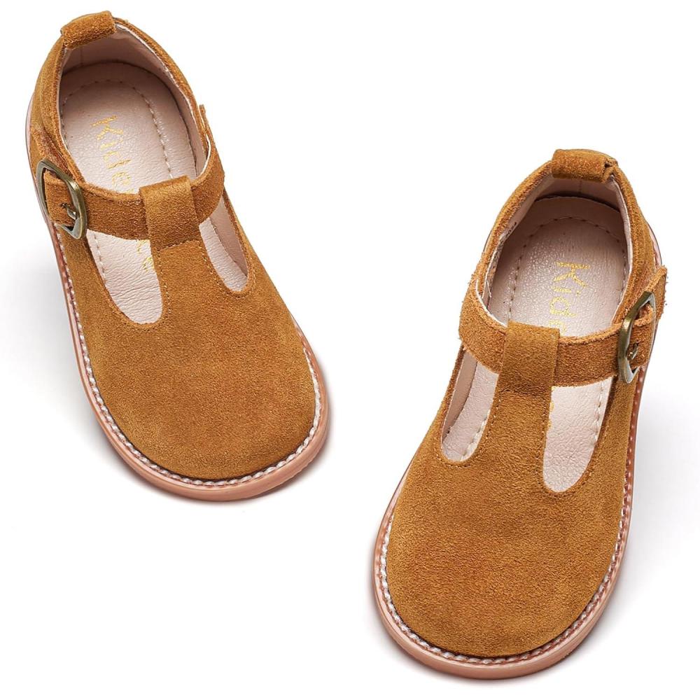 imageKiderence Girls Flat Dress Shoes School Oxfords Marry Jane ToddlerLittle KidsF655 Brown