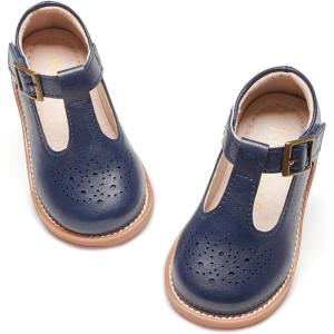 Kiderence Girls Flat Dress Shoes School Oxfords Marry Jane (Toddler/Little Kids)(F646 Navy Blue)