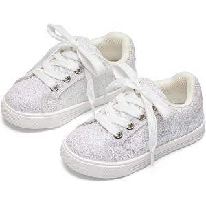 Kiderence Toddler Girls Sneakers Little Running Sports Shoes(Toddler/Little Kids)(Cs808-white)