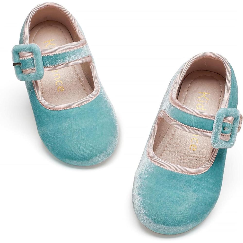 imageKiderence Little Toddler Girls Dress Shoes Ballerina Ballet Flats Kids Mary JanesCk512 Blue