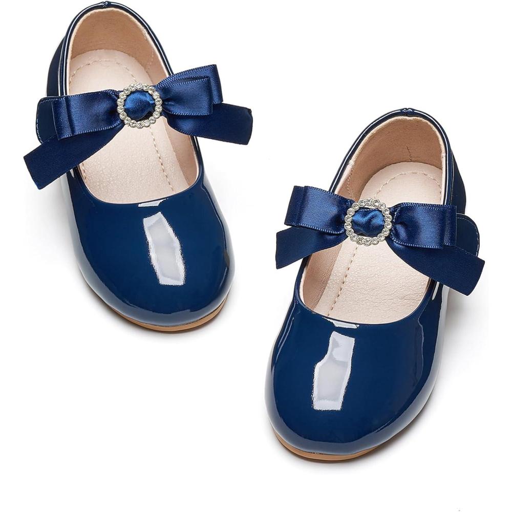 imageKiderence Little Toddler Girls Dress Shoes Ballerina Ballet Flats Kids Mary JanesCk515 Navy Blue