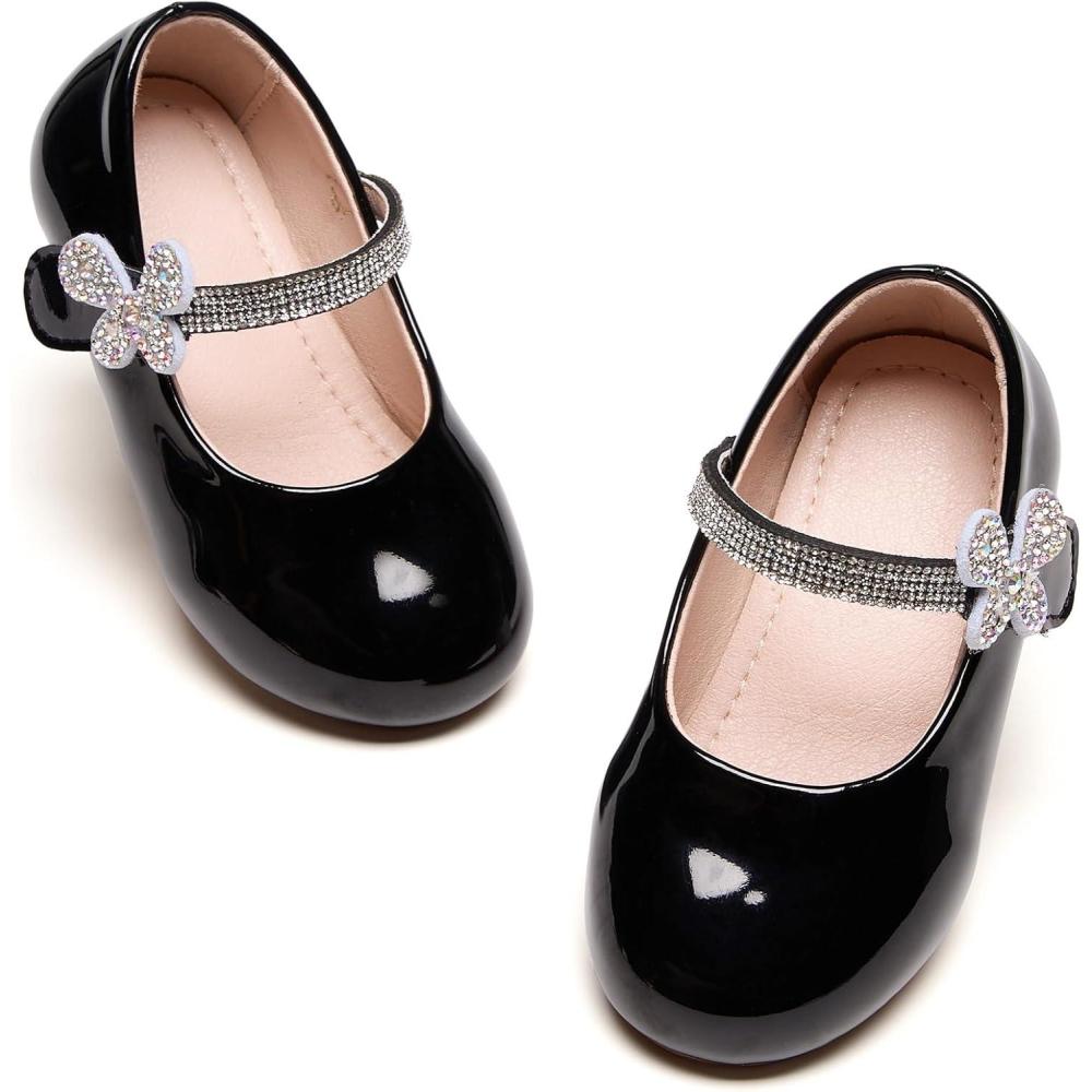 imageKiderence Little Toddler Girls Dress Shoes Ballerina Ballet Flats Kids Mary JanesCk925 Black