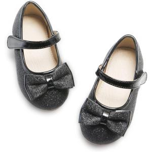 Kiderence Little Toddler Girls Dress Shoes Ballerina Ballet Flats Kids Mary Janes(F640 Black)