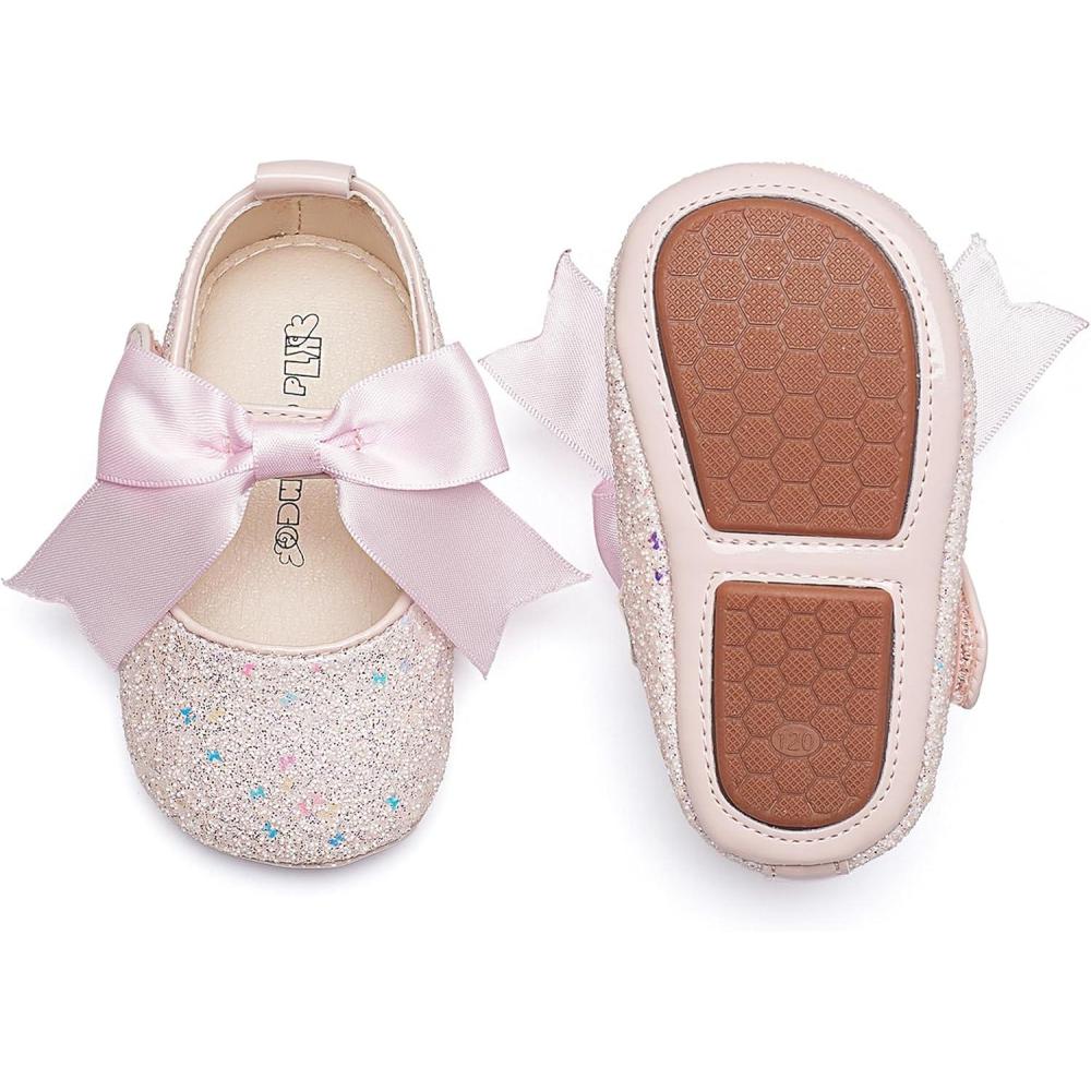 imageKiderence Baby Girls Prewalker Mary Jane Flats Bowknot Princess Dress Shoes InfantToddlerF6681 Pink