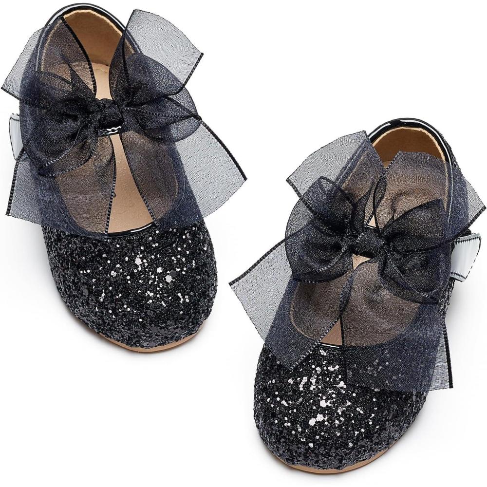 imageKiderence Toddler Girls Dress Shoes Little Kids Mary Janes Ballet Flats ToddlerCk351 Black
