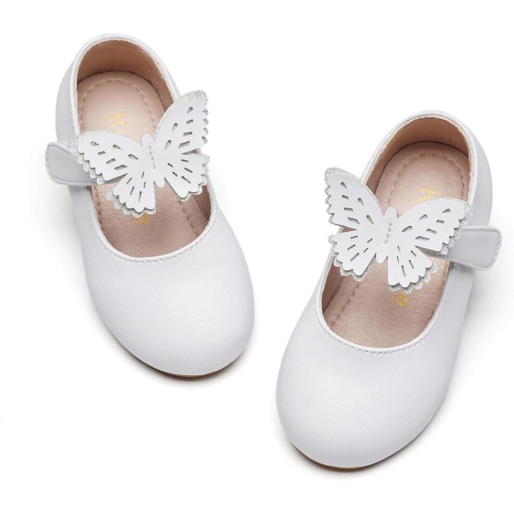 imageKiderence Toddler Girls Dress Shoes Little Kids Mary Janes Ballet Flats ToddlerCk513 White