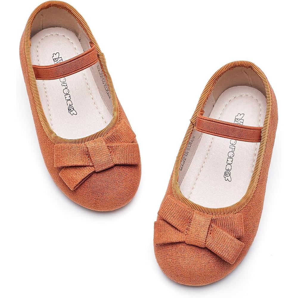 imageKiderence Toddler Girls Dress Shoes Little Kids Mary Janes Ballet Flats ToddlerCl07 Brown