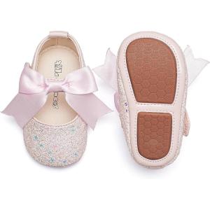 Kiderence Baby Girls Prewalker Mary Jane Flats Bowknot Princess Dress Shoes (Infant/Toddler)(F6681 Pink)