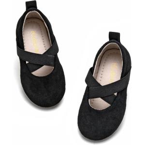 Kiderence Toddler Girls Dress Shoes Little Kids Mary Janes Ballet Flats Toddler(Ck329 Black)
