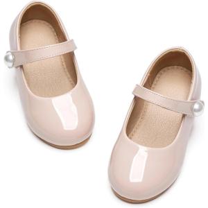 Kiderence Toddler Girls Dress Shoes Little Kids Mary Janes Ballet Flats Toddler(Ck518 Pink)