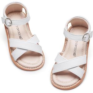Kiderence Toddler Girls Sandals Little Girls Kids Summer Shoes Toddler Sandals(629-all White)