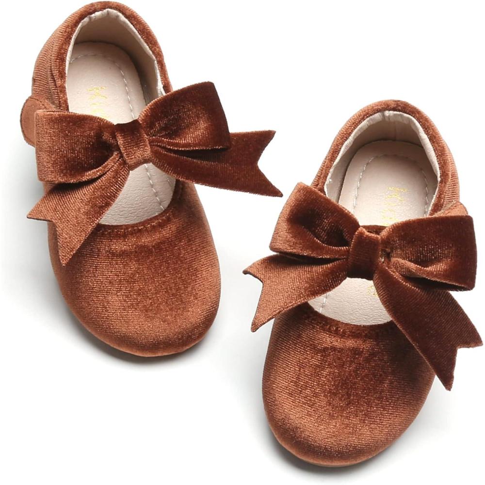 imageKiderence Little Toddler Girls Dress Shoes Ballerina Ballet Flats Kids Mary JanesCk215 Brown
