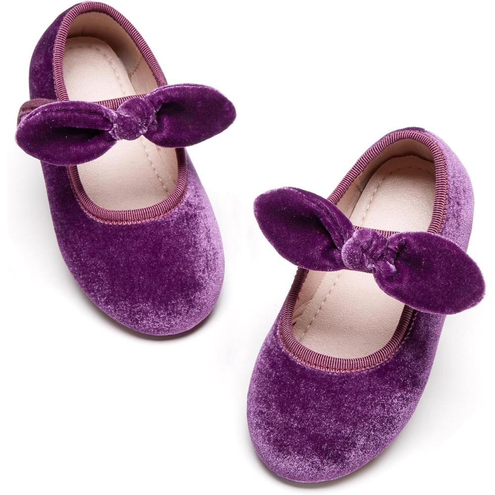 imageKiderence Little Toddler Girls Dress Shoes Ballerina Ballet Flats Kids Mary JanesCk321 Purple