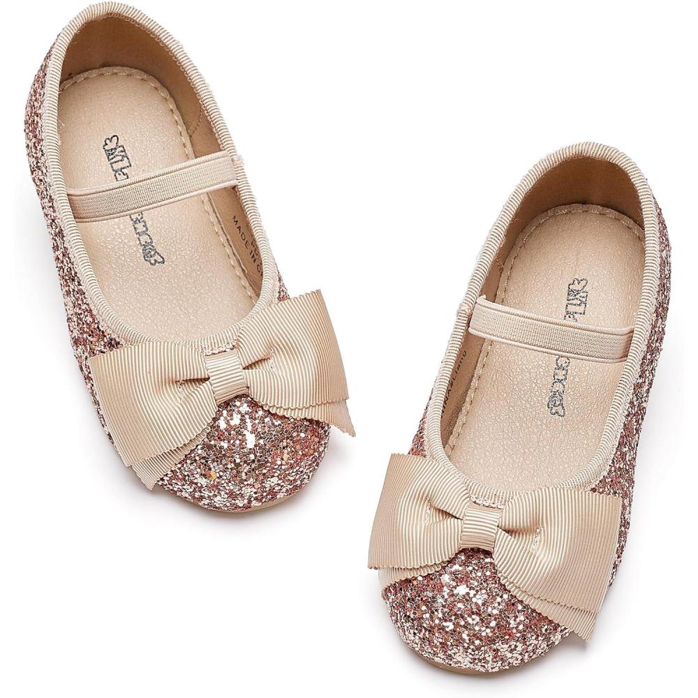 imageKiderence Little Toddler Girls Dress Shoes Ballerina Ballet Flats Kids Mary JanesCk322 Rose Gold