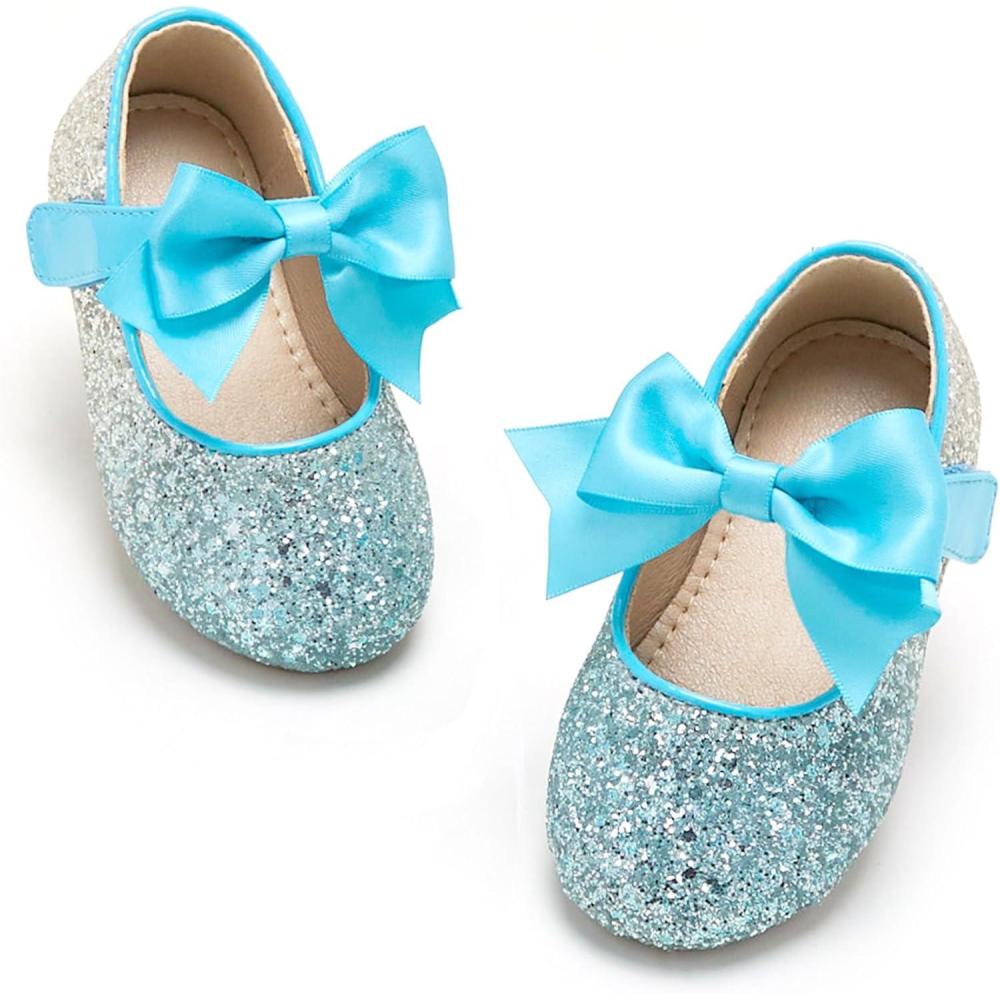 imageKiderence Little Toddler Girls Dress Shoes Ballerina Ballet Flats Kids Mary JanesCk353 Blue