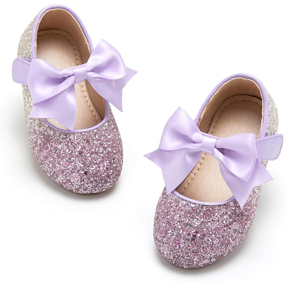 imageKiderence Little Toddler Girls Dress Shoes Ballerina Ballet Flats Kids Mary JanesCk353 Purple