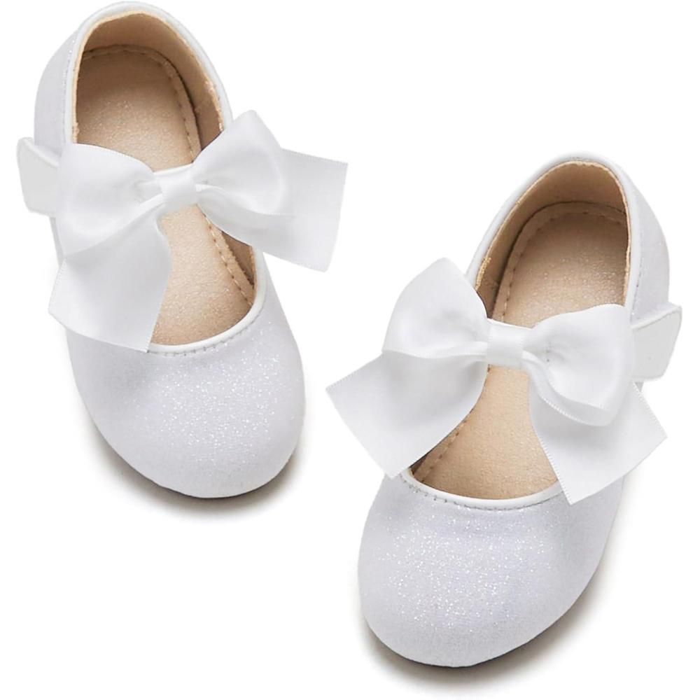 imageKiderence Little Toddler Girls Dress Shoes Ballerina Ballet Flats Kids Mary JanesCk904 White