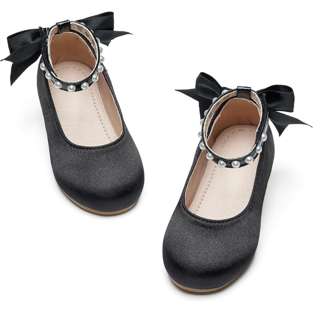 imageKiderence Little Toddler Girls Dress Shoes Ballerina Ballet Flats Kids Mary JanesCk943 Black