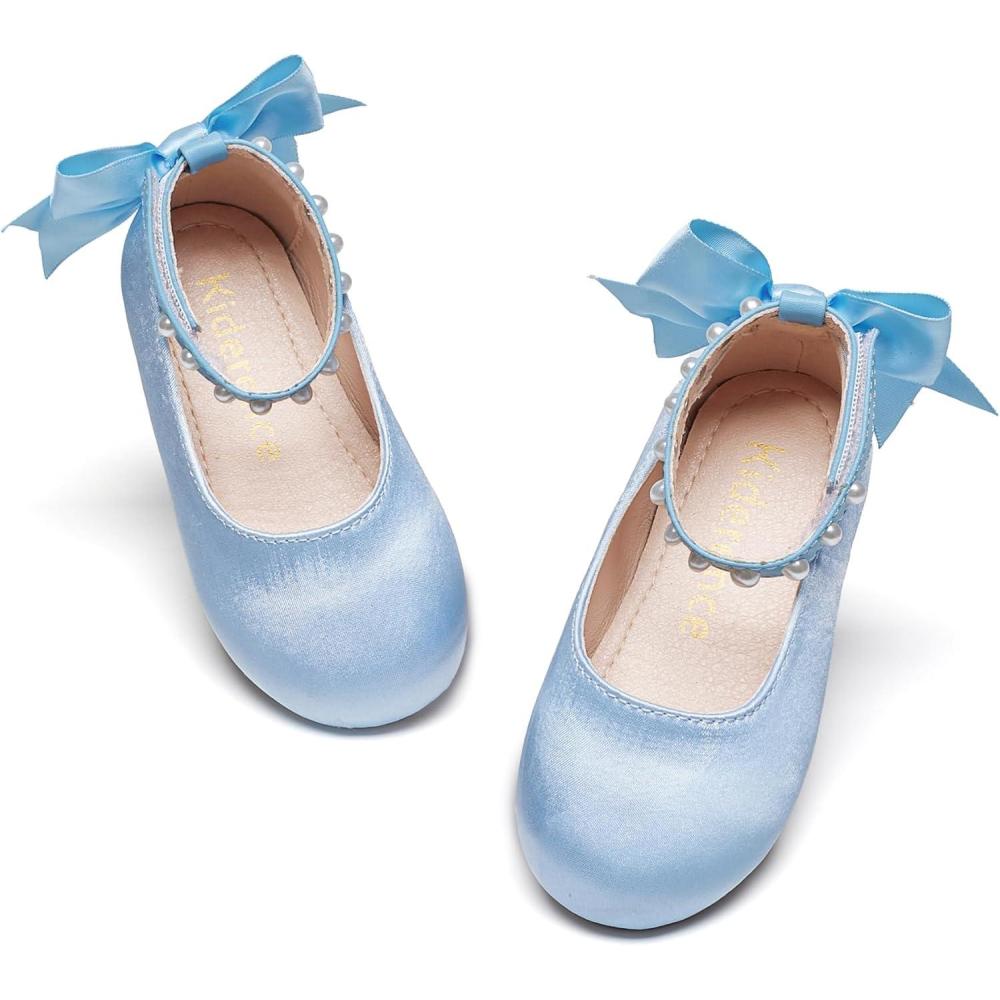 imageKiderence Little Toddler Girls Dress Shoes Ballerina Ballet Flats Kids Mary JanesCk943 Blue