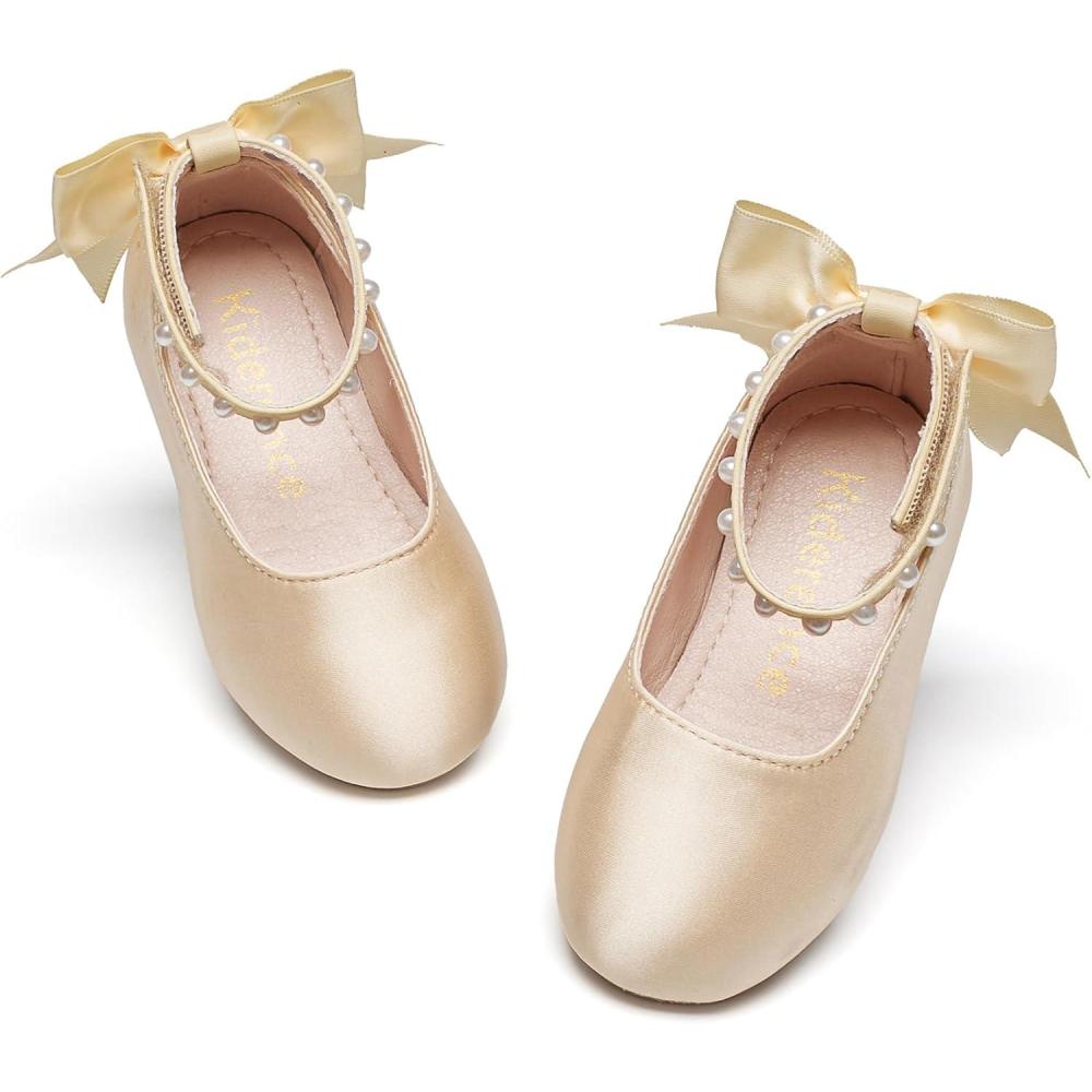 imageKiderence Little Toddler Girls Dress Shoes Ballerina Ballet Flats Kids Mary JanesCk943 Gold
