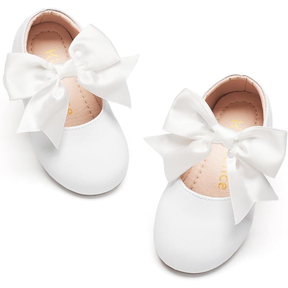 imageKiderence Little Toddler Girls Dress Shoes Ballerina Ballet Flats Kids Mary JanesCl06 White