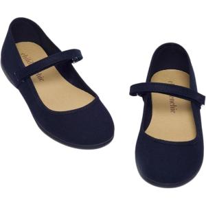 Childrenchic Mary Jane Shoes for Girls – Classic & Comfortable Dress Shoes for Toddlers & Kids – Perfect Flats for School, Play, and Special Occasions – Navy Blue & Shimmer Gold Size 13 Little Kid
