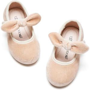 Kiderence Little Toddler Girls Dress Shoes Ballerina Ballet Flats Kids Mary Janes(Ck321 Nude)