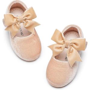 Kiderence Little Toddler Girls Dress Shoes Ballerina Ballet Flats Kids Mary Janes(F609 Nude)