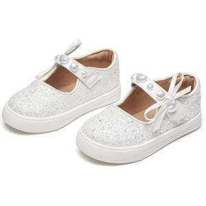 Kiderence Toddler Girls Sneakers Little Girls Running Sports Shoes(Toddler/Little Kids)(Cs803-white)