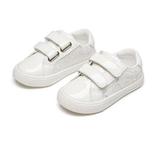 Kiderence Toddler Girls Sneakers Little Girls Running Sports Shoes(Toddler/Little Kids)(Cs804-white)