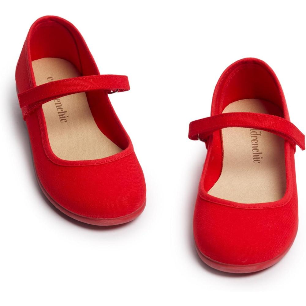 image:imageChildrenchic Mary Jane Shoes for Girls  Classic amp Comfortable Dress Shoes for Toddlers amp Kids  Perfect Flats for School Play and Special Occasions ShimmerRed