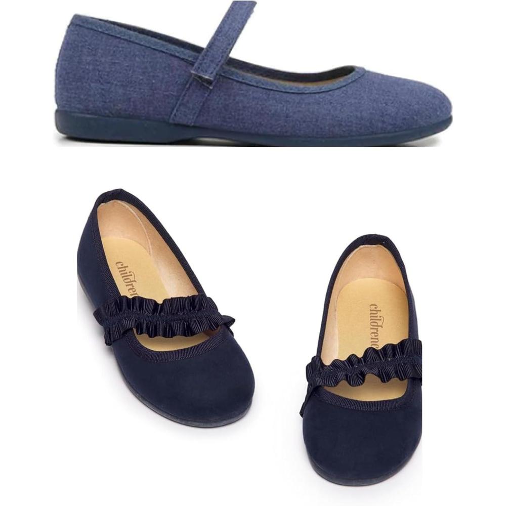 image:imageChildrenchic Mary Jane Shoes for Girls  Classic amp Comfortable Dress Shoes for Toddlers amp Kids  Perfect Flats for School Play and Special Occasions  Blue Indigo amp Navy Blue Size 5 Toddler