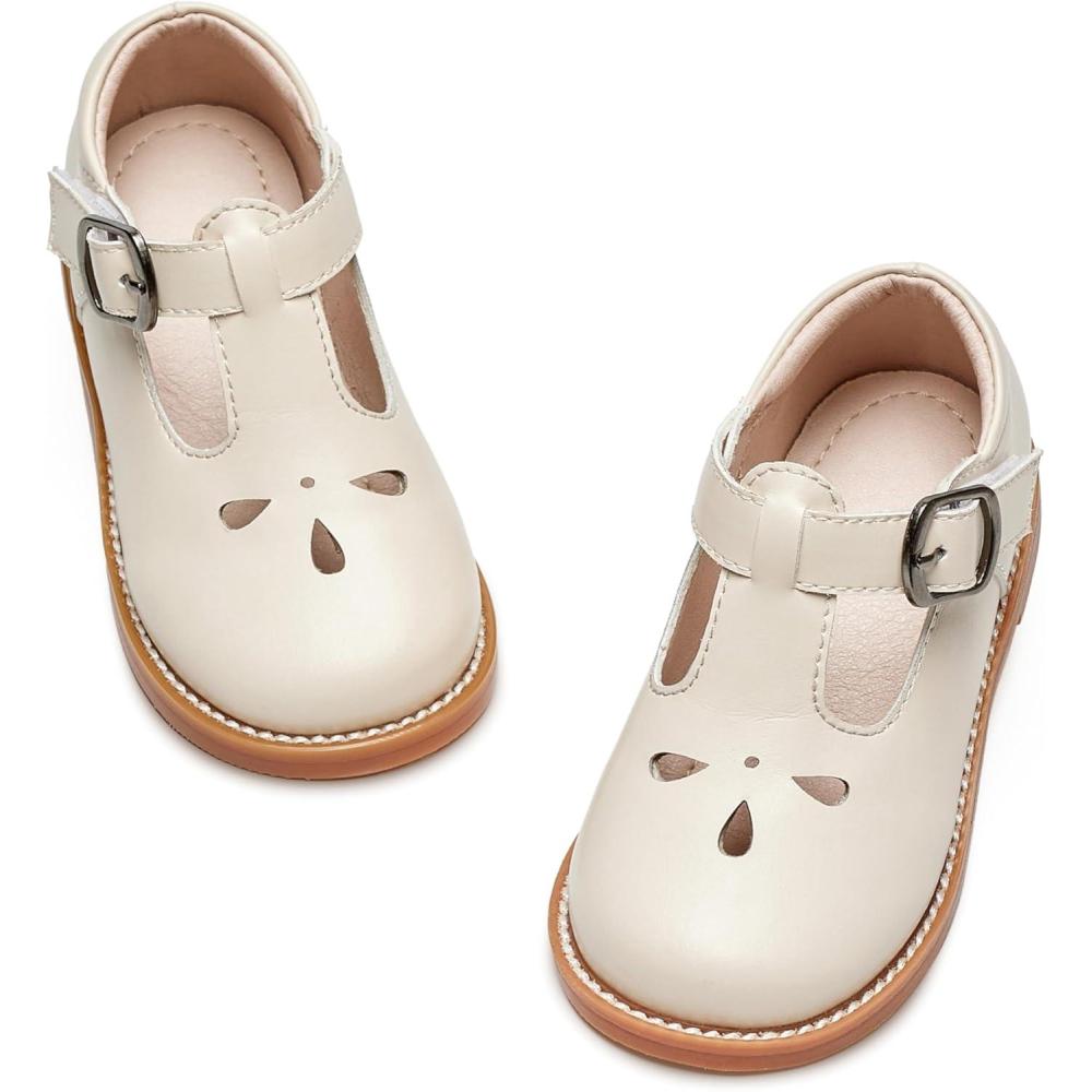 image:imageKiderence Girls Flat Dress Shoes School Oxfords Mary Jane ToddlerLittle KidsC X01 Off White