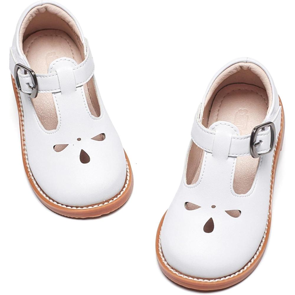 image:imageKiderence Girls Flat Dress Shoes School Oxfords Mary Jane ToddlerLittle KidsC X01 White