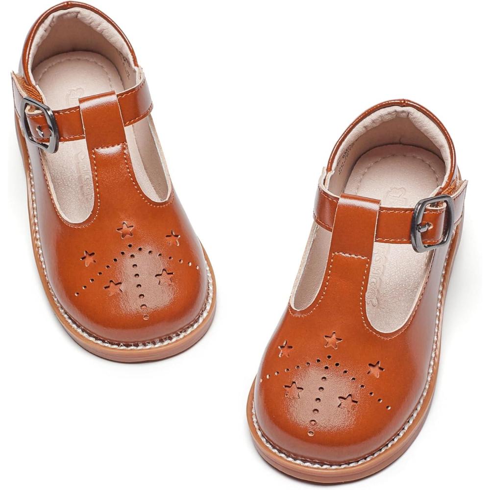 image:imageKiderence Girls Flat Dress Shoes School Oxfords Mary Jane ToddlerLittle KidsC X02 Brown
