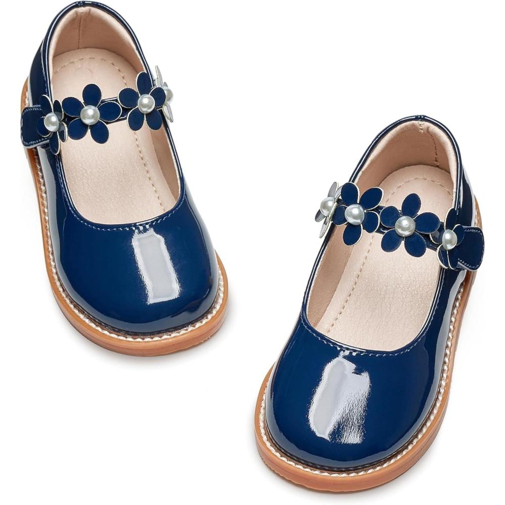 image:imageKiderence Girls Flat Dress Shoes School Oxfords Mary Jane ToddlerLittle KidsCk502 Navy Blue