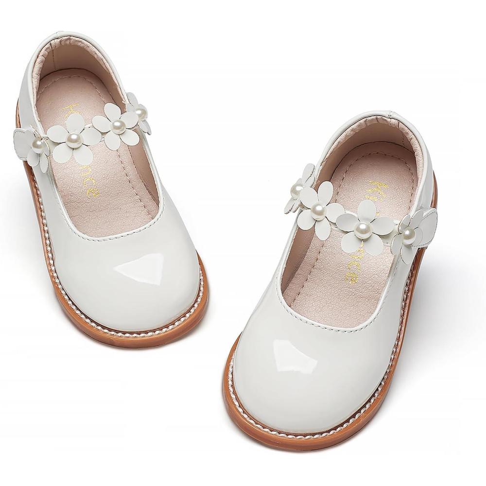 image:imageKiderence Girls Flat Dress Shoes School Oxfords Mary Jane ToddlerLittle KidsCk502 White