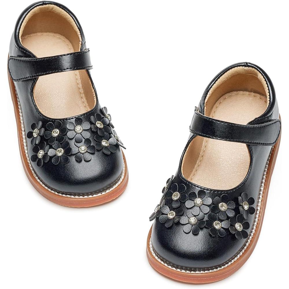 image:imageKiderence Girls Flat Dress Shoes School Oxfords Mary Jane ToddlerLittle KidsCk506 Black