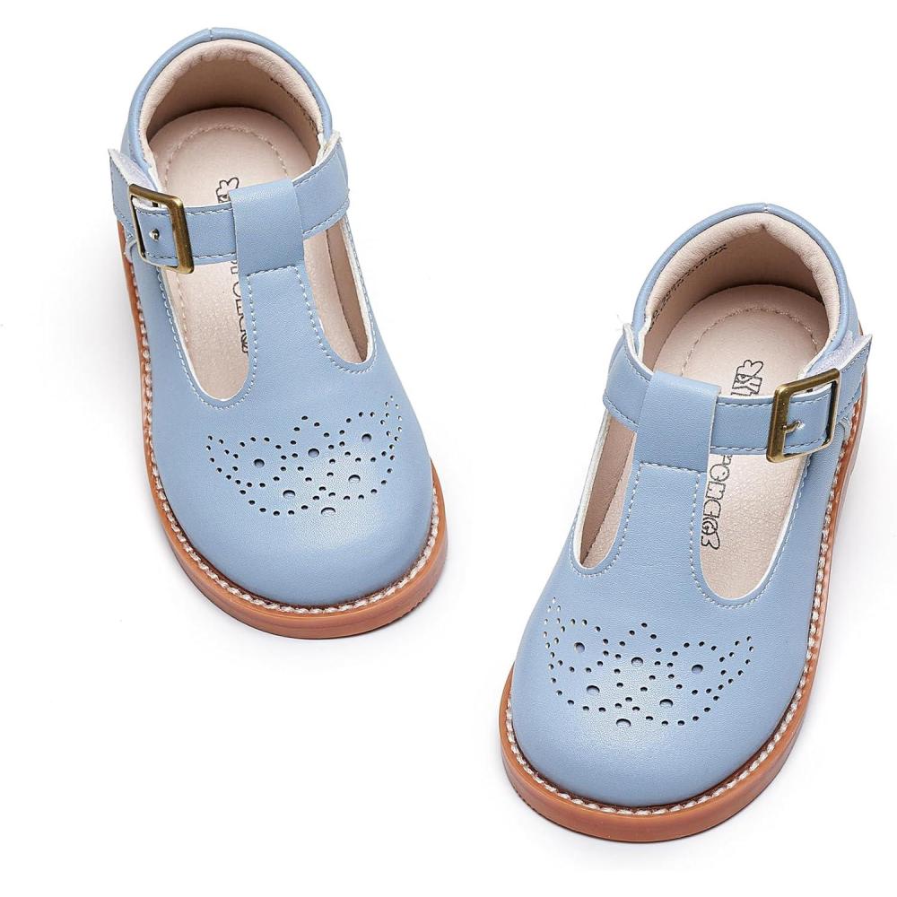 image:imageKiderence Girls Flat Dress Shoes School Oxfords Mary Jane ToddlerLittle KidsF646 Light Blue