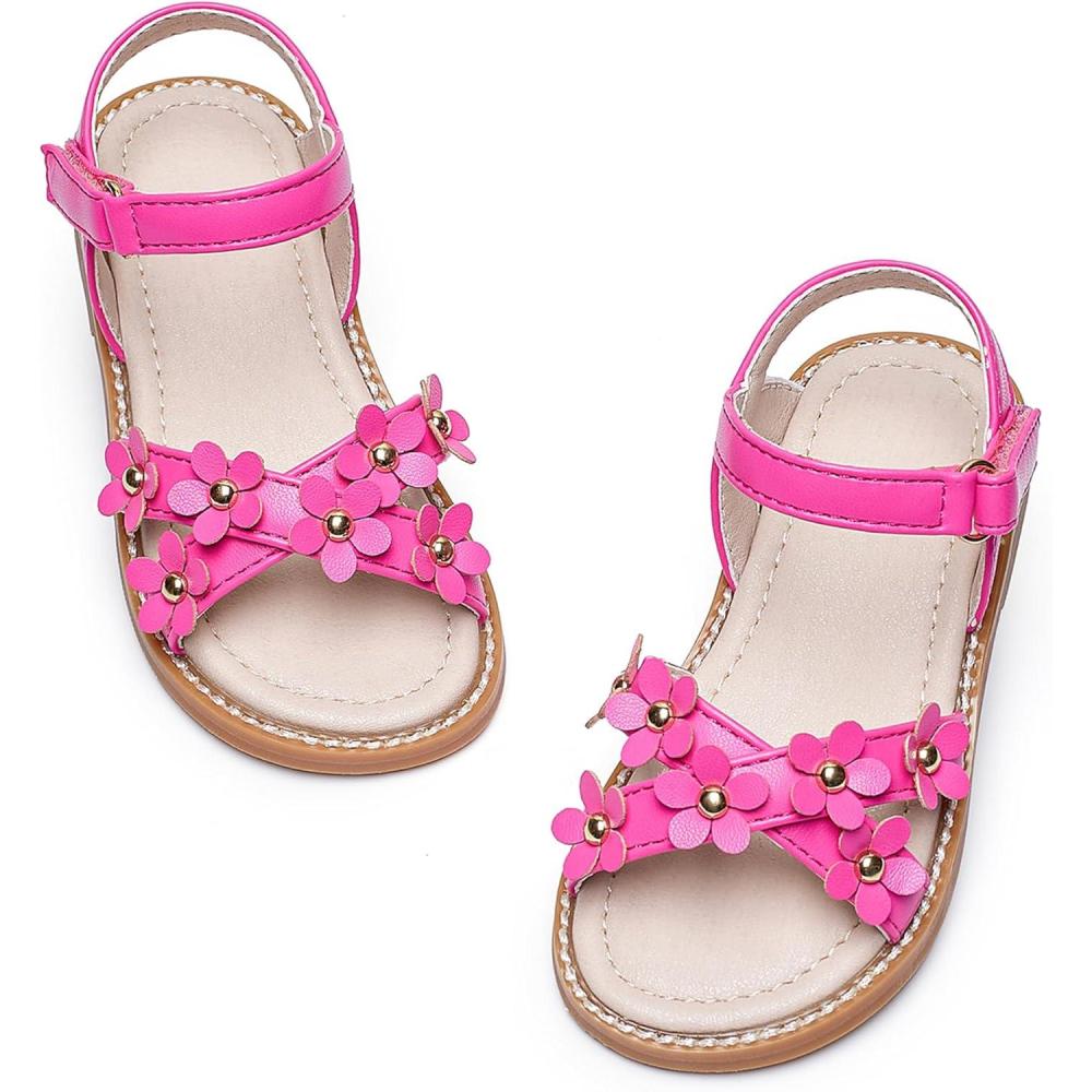 image:imageKiderence Toddler Girls Sandals Little Girls Kids Summer Shoes Toddler SandalsCk370 Rose Red