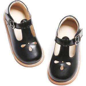 Kiderence Girls Flat Dress Shoes School Oxfords Mary Jane (Toddler/Little Kids)(C X01 Black)
